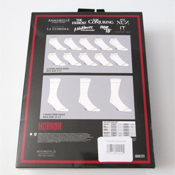Horror 13 Days Of Scary Socks Set Bioworld It Conjuring The Nun Sizes 9-13 New - Picture 6 of 8